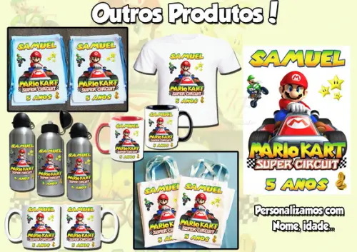 01 Camiseta Adulto Infantil Super Mario Personalizada