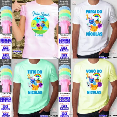 01 Camiseta Adulto ou Infantil Personalizada Bolofofo