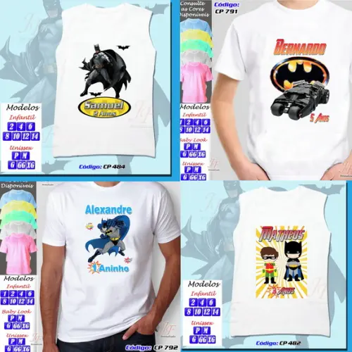 01 Camiseta Batman Adulto Infantil Personalizada