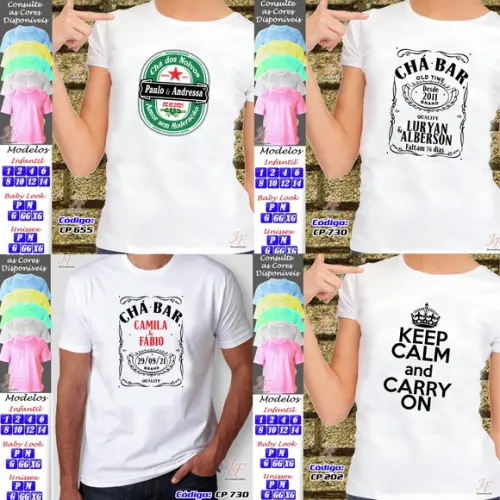 01 Camiseta Chá Bar Noivos New Game Personalizada