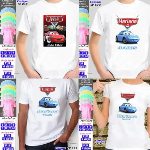 01 Camiseta Macqueen Filme Carros Personalizada