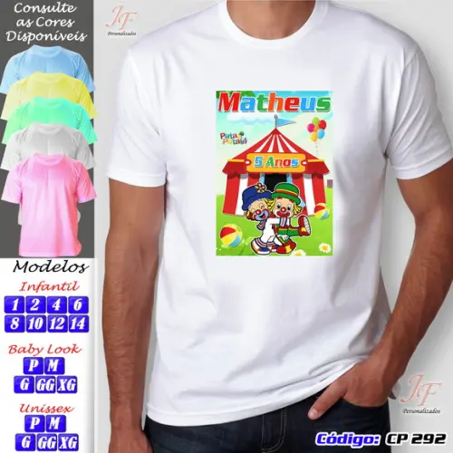 01 Camiseta Personalizada Adulto Infantil Patati Patatá