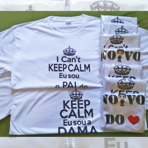 01 Camiseta Personalizada Chá Bar Chá de Barnela Keep Calm
