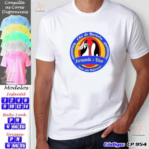 01 Camiseta Personalizada Chá Bar Chá de Barnela New Game