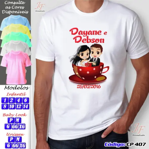 01 Camiseta Personalizada Chá de Panela Chá dos Noivos