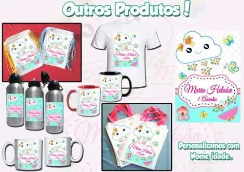 01 Camiseta Personalizada Chuva de Amor Chuva de Bençãos