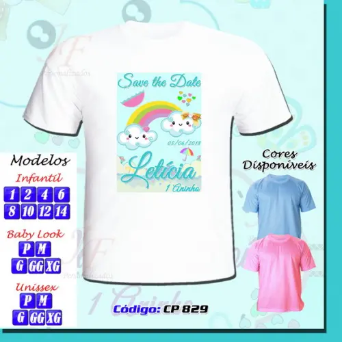 01 Camiseta Personalizada Chuva de Amor Chuva de Bençãos
