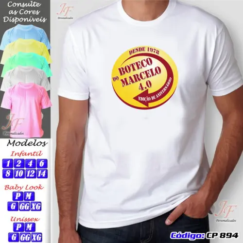 01 Camiseta Personalizada Comemoração Aniversário de Boteco