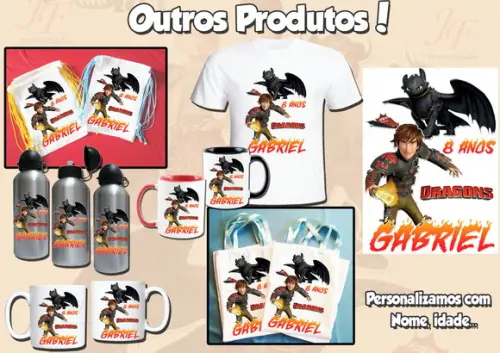 01 Camiseta Personalizada Como Treinar o seu Dragão