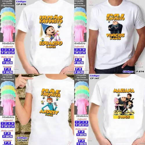 01 Camiseta Personalizada Meu Malvado Favorito