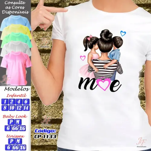 01 Camiseta Personalizada Mamãe Dia das Mães