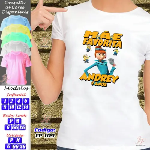 01 Camiseta Personalizada Meu Malvado Favorito