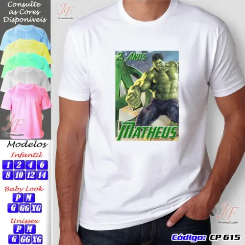 01 Camiseta Personalizadas Hulk Personalizada