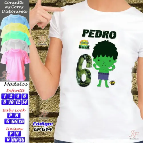 01 Camiseta Personalizadas Hulk Personalizada