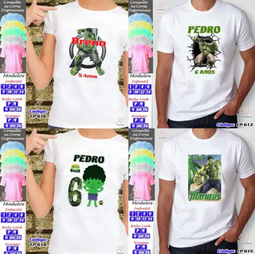01 Camiseta Personalizadas Hulk Personalizada