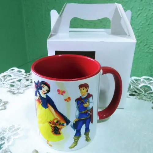 01 Caneca Cerâmica 350 ml Personalizada Branca de Neve