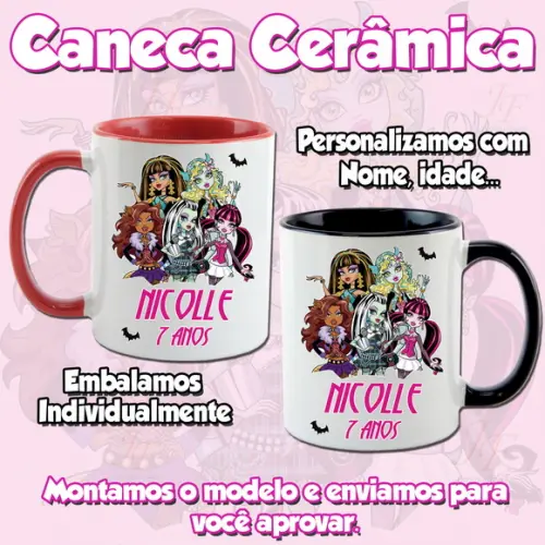 01 Caneca Cerâmica Monster High