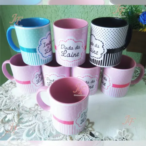 01 Caneca Cerâmica Personalizada Dinda ou Dindo