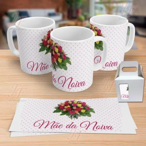 01 Caneca Cerâmica Personalizada Noivos Chá de Panela