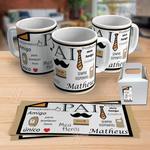 01 Caneca Cerâmica Personalizada Papai Dia dos Pais