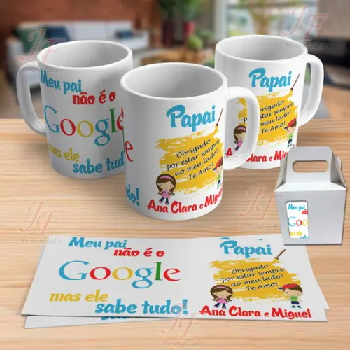 01 Caneca Cerâmica Personalizada Papai Dia dos Pais