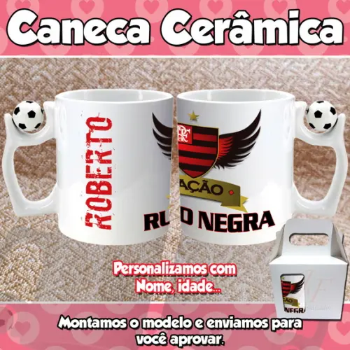 01 Caneca Cerâmica Times Personalizada