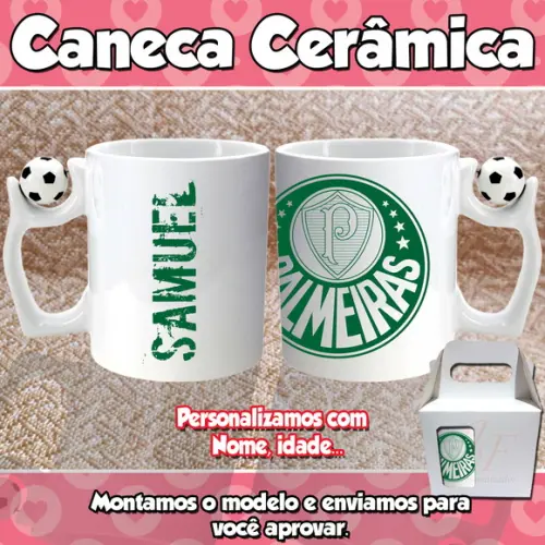 01 Caneca Cerâmica Times Personalizada