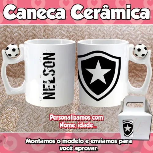 01 Caneca Cerâmica Times Personalizada