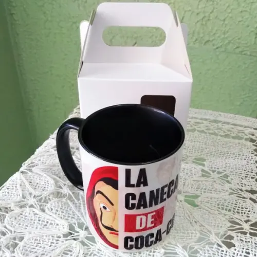 01 Caneca em Cerâmica 350 ml Personalizada A Casa de Papel