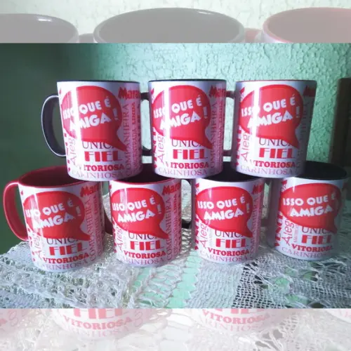 01 Caneca em Cerâmica 350 ml Personalizada Amiga