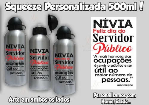 01 Squeeze Alumínio 500 ml Funcionário Servidor Público