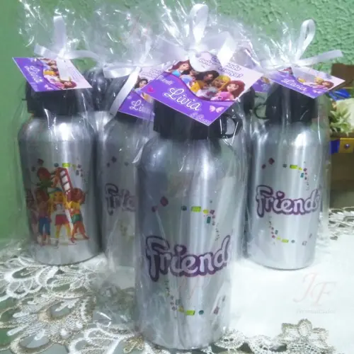 01 Squeeze Garrafinha 500 ml Personalizada Lego Friends