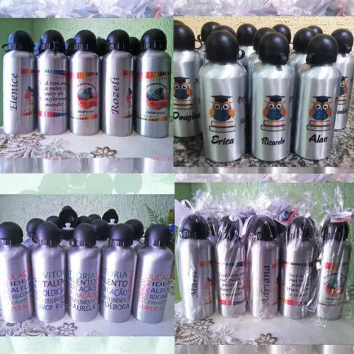 01 Squeeze Alumínio 500 ml Personalizada Professor Formatura