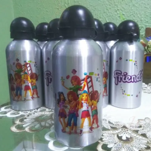 01 Squeeze Garrafinha 500 ml Personalizada Lego Friends