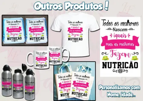 01 Squeeze Garrafinha 500 ml Personalizada Nutricionista