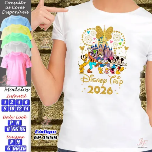 02 Camisetas Personalizadas Viagem Família Disney