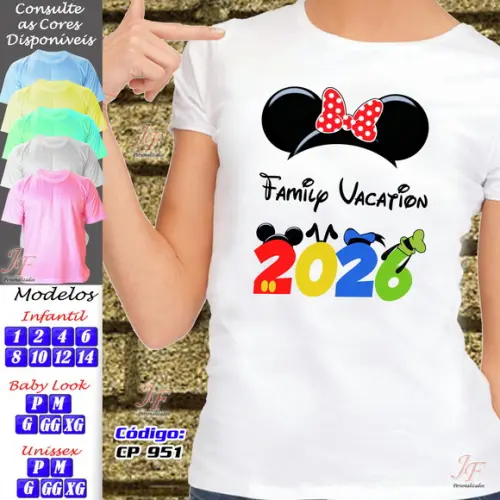 06 Camisetas Férias em Família Viagem Disney Trip Vacation