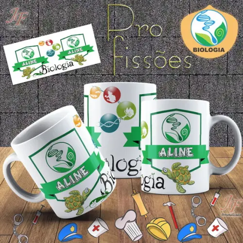 10 Canecas Cerâmica 350 ml Personalizada Curso Biologia