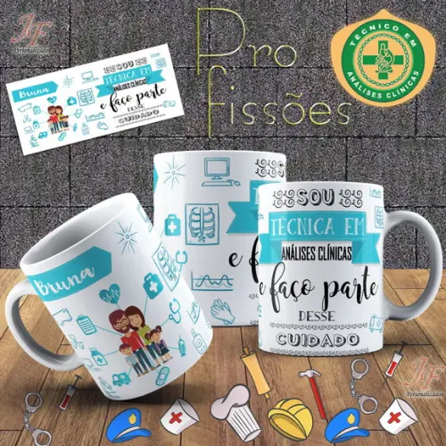 10 Canecas Cerâmica Personalizada Curso Análises Clínicas