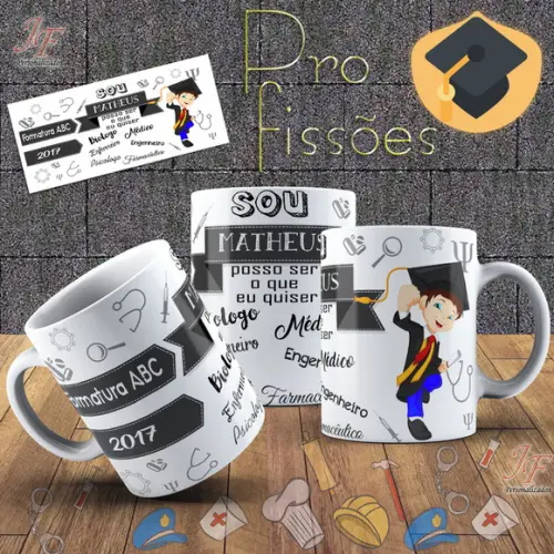 10 Canecas Cerâmica 350 ml Personalizada Formandos