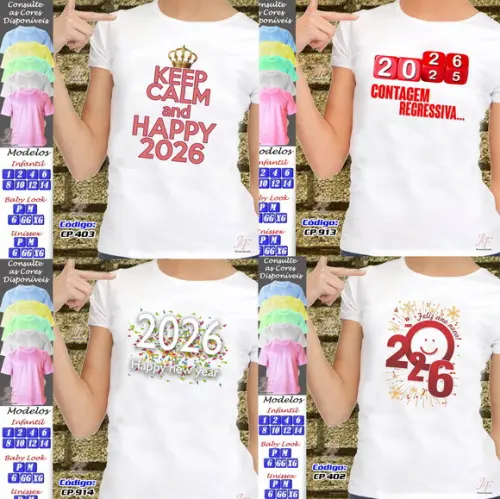 13 Camisetas Personalizadas Feliz Natal Reveillon Ano Novo