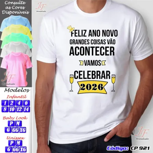 16 Camisetas Personalizadas Feliz Natal Reveillon Ano Novo