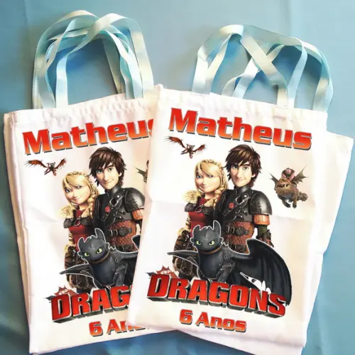 Bolsinha Ecobag Personalizada Como Treinar o seu Dragão