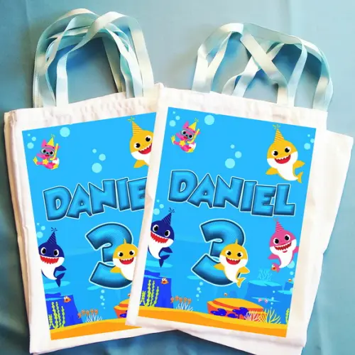Bolsinha Ecobag Sacolinha Personalizada Baby Shark