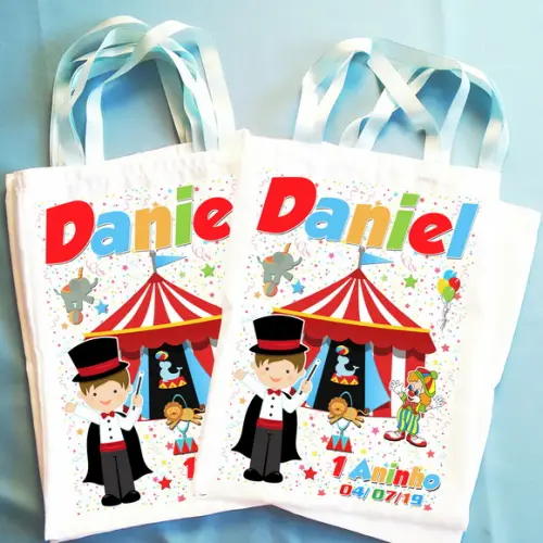 Bolsinha Ecobag Sacolinha Personalizada Circo