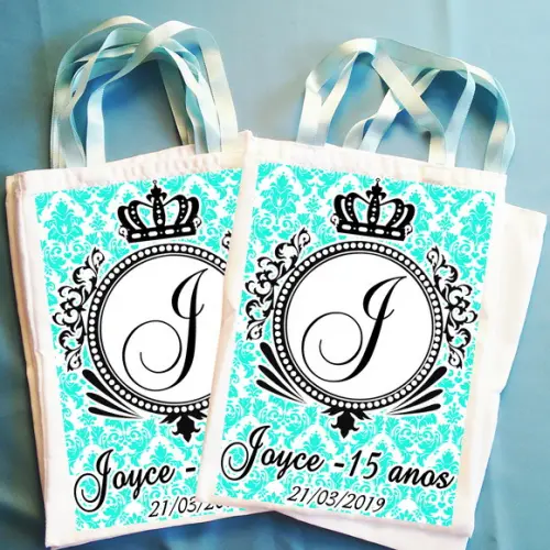 Bolsinha Ecobag Sacolinha Personalizada Debutante 15 Anos