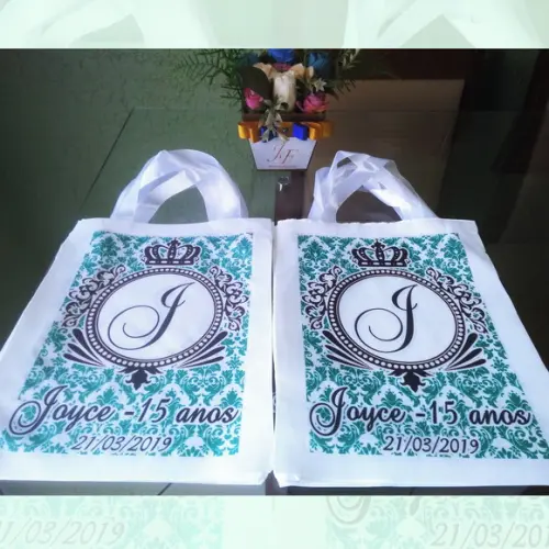 Bolsinha Ecobag Sacolinha Personalizada Debutante 15 Anos