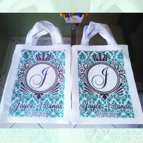 Bolsinha Ecobag Sacolinha Personalizada Debutante 15 Anos