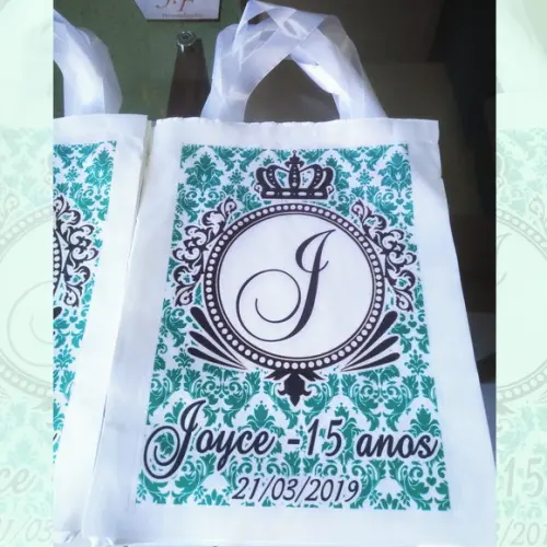 Bolsinha Ecobag Sacolinha Personalizada Debutante 15 Anos