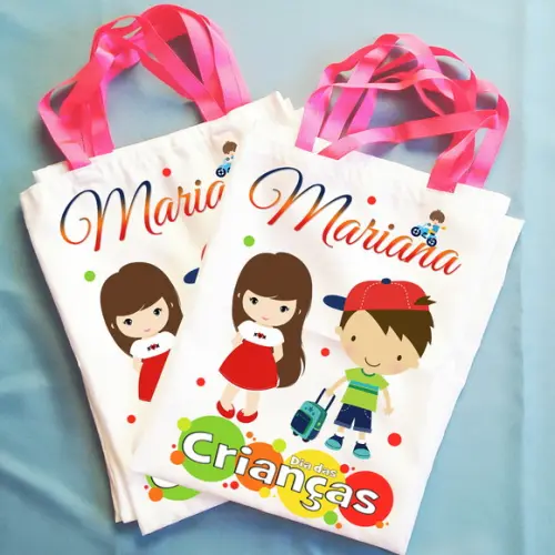Bolsinha Ecobag Sacolinha Personalizada Dia das Crianças